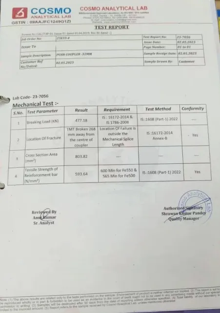 India-One Touch Rebar Coupler